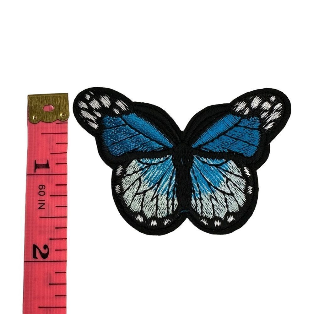 Turquoise Butterfly Embroidered Patch - Picture 2 of 4